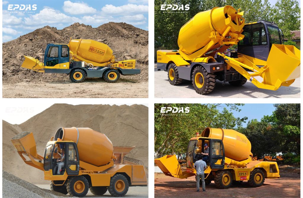 self loading concrete mixer